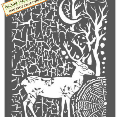 Stamperia Stencil Cosmos Deer and Bark