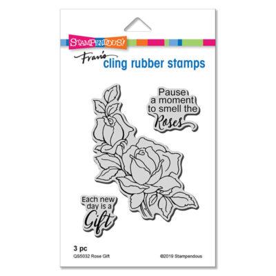Stampendous Rose Gift Rubber Stamp Set