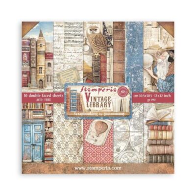 Vintage Library 12 x 12″ Paper Pad