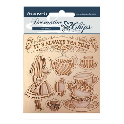 Stamperia Decorative Chips Alice Tea Time