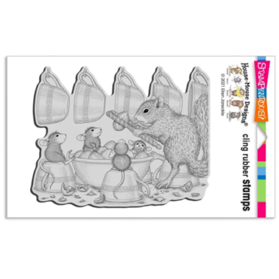 House Mouse Nut Cracker Rubber Stamp