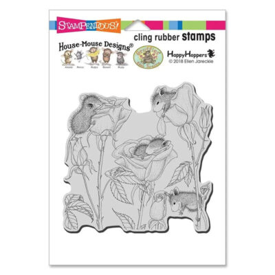 House Mouse Rose Play Rubber Stamp