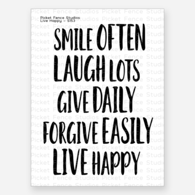Live Happy Clear Stamps